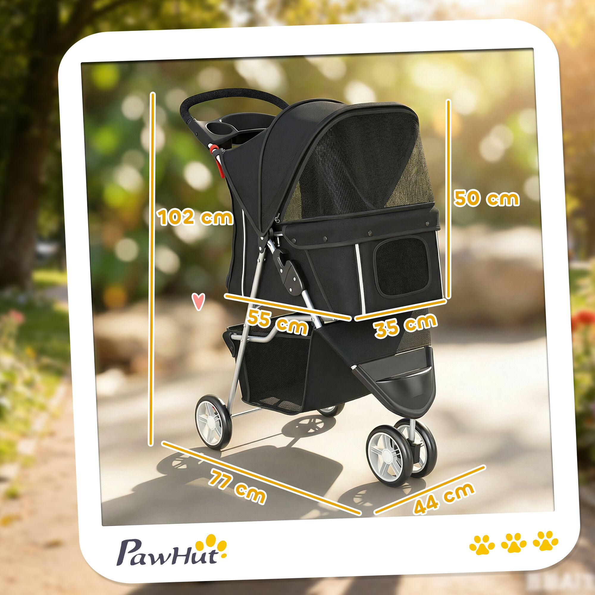 PawHut Carrito para Perros Negro, , large Imagen numero 13