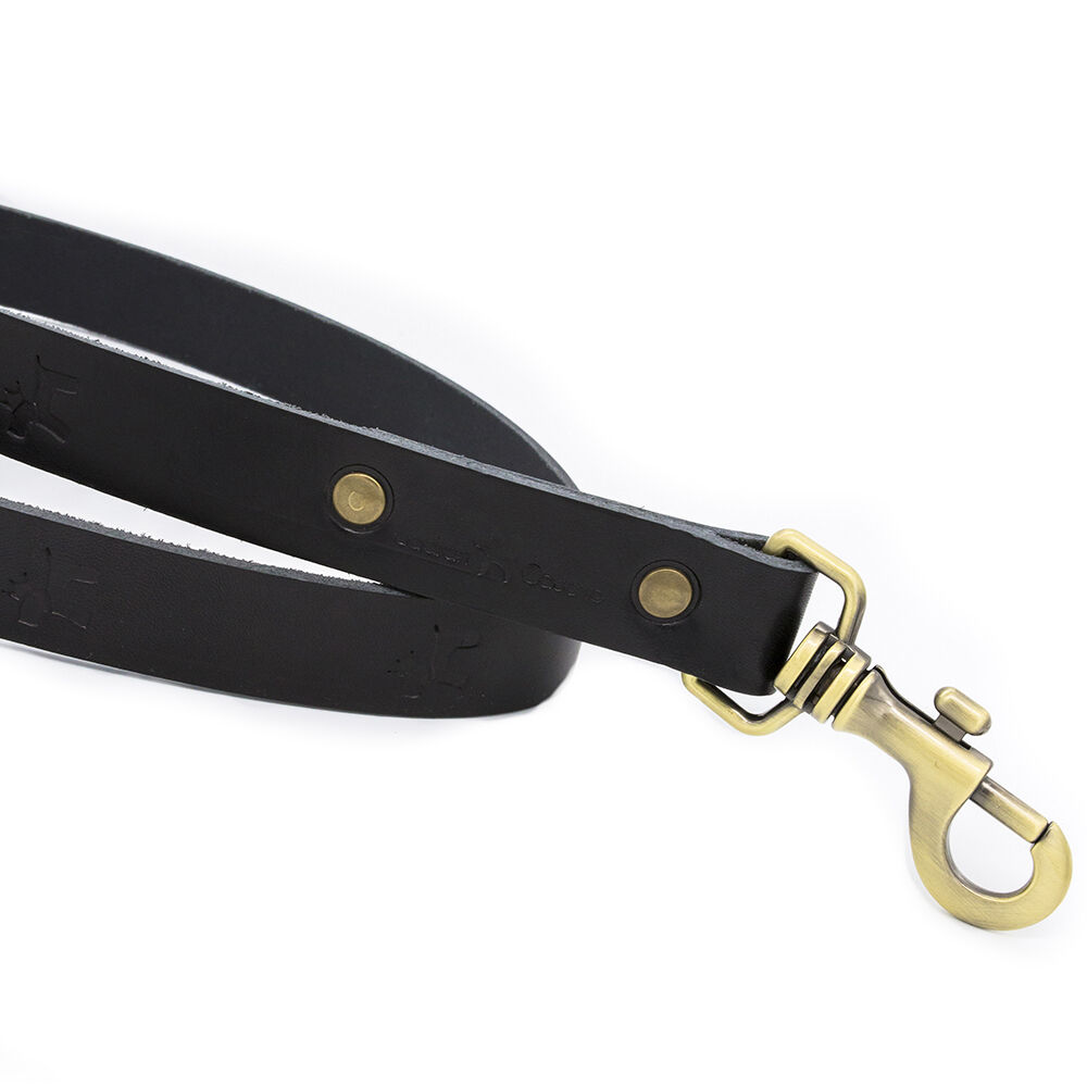 Ladran Gaucho Correa negra de cuero premium para perros, , large Imagen numero 3