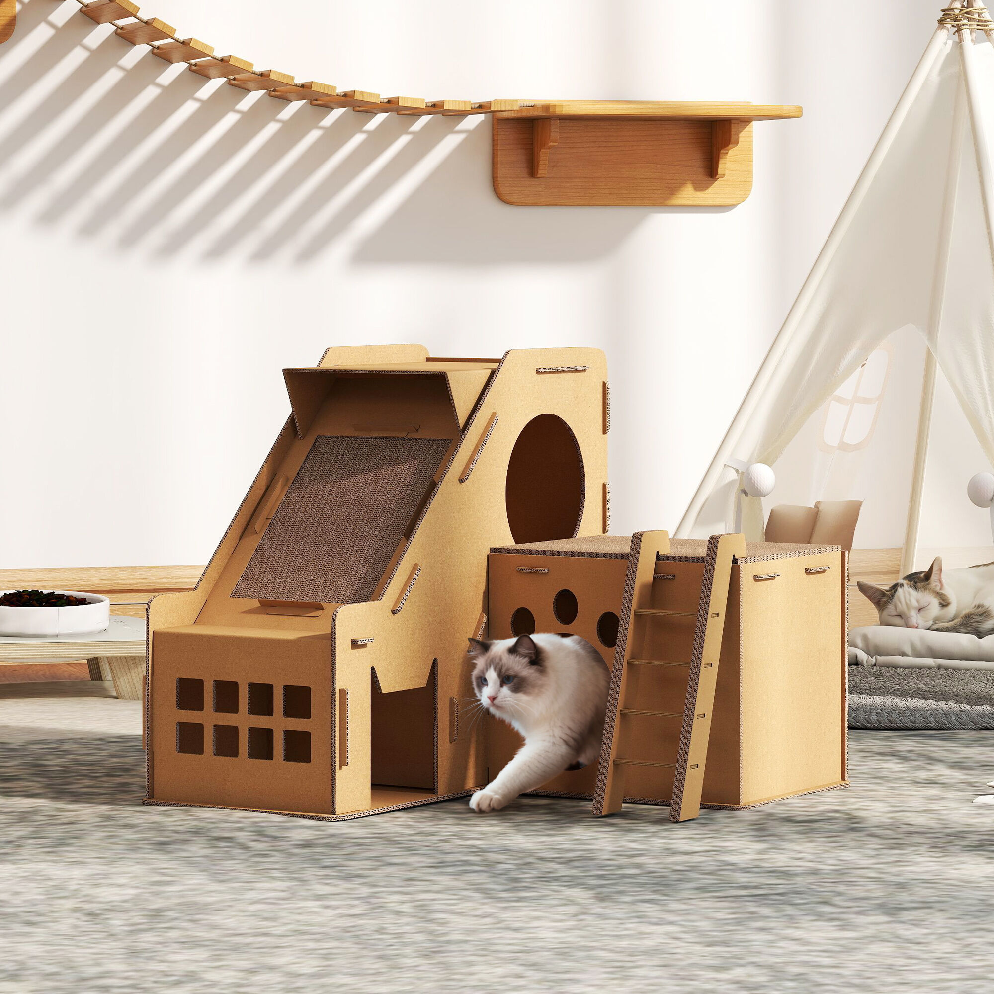 PawHut Rascador para Gatos Marrón thumbnail