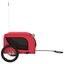 vidaXL Remolque de bicicleta para perros hierro tela Oxford rojo negro, , large indicador imagen numero 8