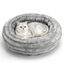 Nobleza Cama Redonda para Gatos y Perros Peque&ntilde;os (55 x 9 cm) - Coj&iacute;n de Franela Jacquard Suave y Mullido, Nido T&eacute;rmico e Antiestr&eacute;s Lavable con Base Antideslizante para Mascotas, Gris, , large indicador imagen numero 1