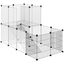 PawHut Jaula para Animales Peque&ntilde;os Parque para Mascotas con 27 Paneles y Forma Personalizable para Cobayas Conejos Chinchillas 140x70x90 cm Transparente, , large indicador imagen numero 1