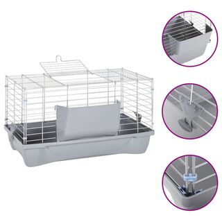 VidaXL Jaula de metal y plástico gris para Pequeños Animales