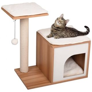 Rascador para gato color Marrón y blanco