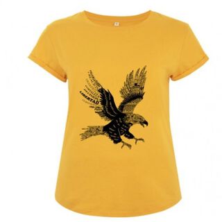 Camiseta manga corta mujer algodón águila color Amarillo