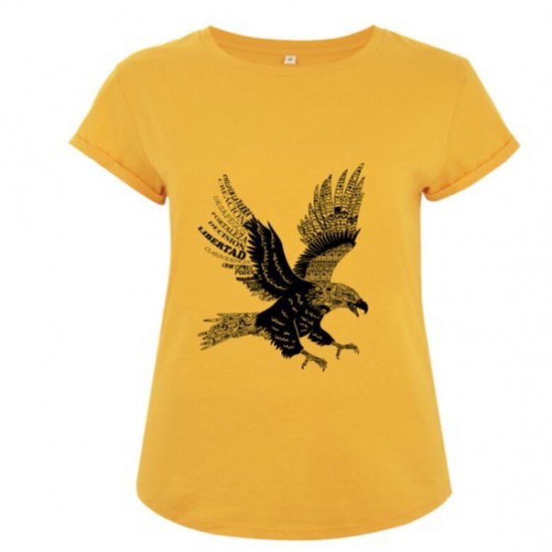 Camiseta manga corta mujer algodón águila color Amarillo, , large image number null