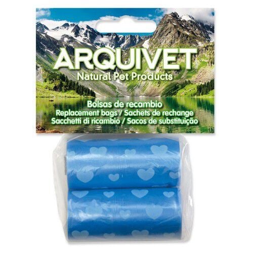 Pack de 30 bolsas de basura de recambio para excrementos color azul