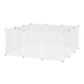 Pawhut valla modular blanca para mascotas pequeñas