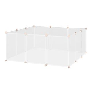 Pawhut valla modular blanca para mascotas pequeñas