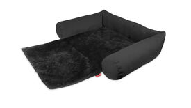 Gauty Cama Redonda Tela Impermeable y pelo  Gris y negro para Perros y Gatos