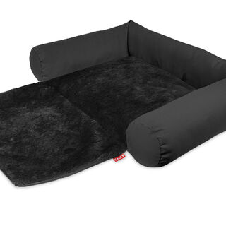 Gauty Cama Redonda Tela Impermeable y pelo  Gris y negro para Perros y Gatos