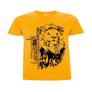 Animal totem camiseta manga corta algodón jaguar amarillo para hombre