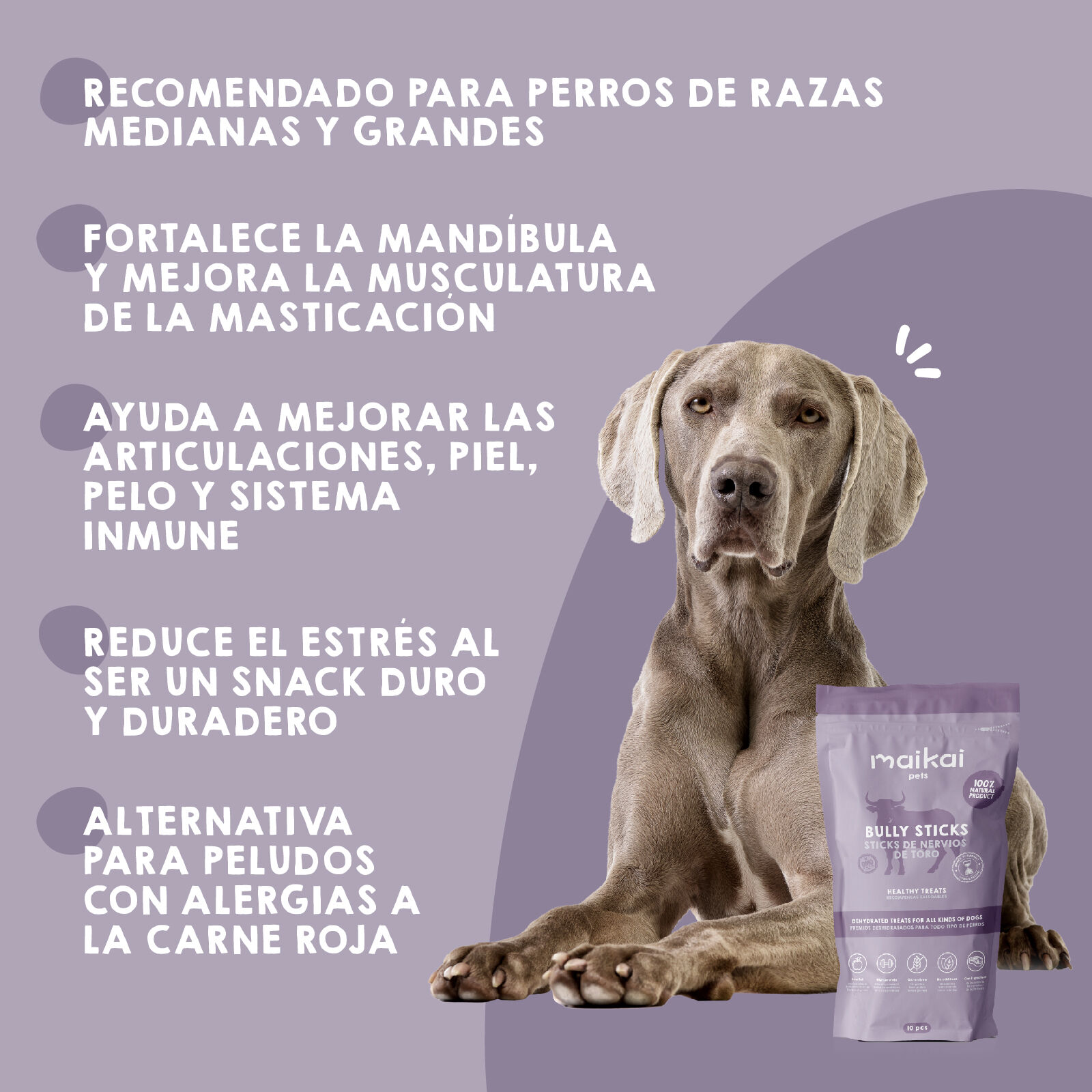 MAIKAI Nervios de Toro Deshidratados Snacks para Perro thumbnail