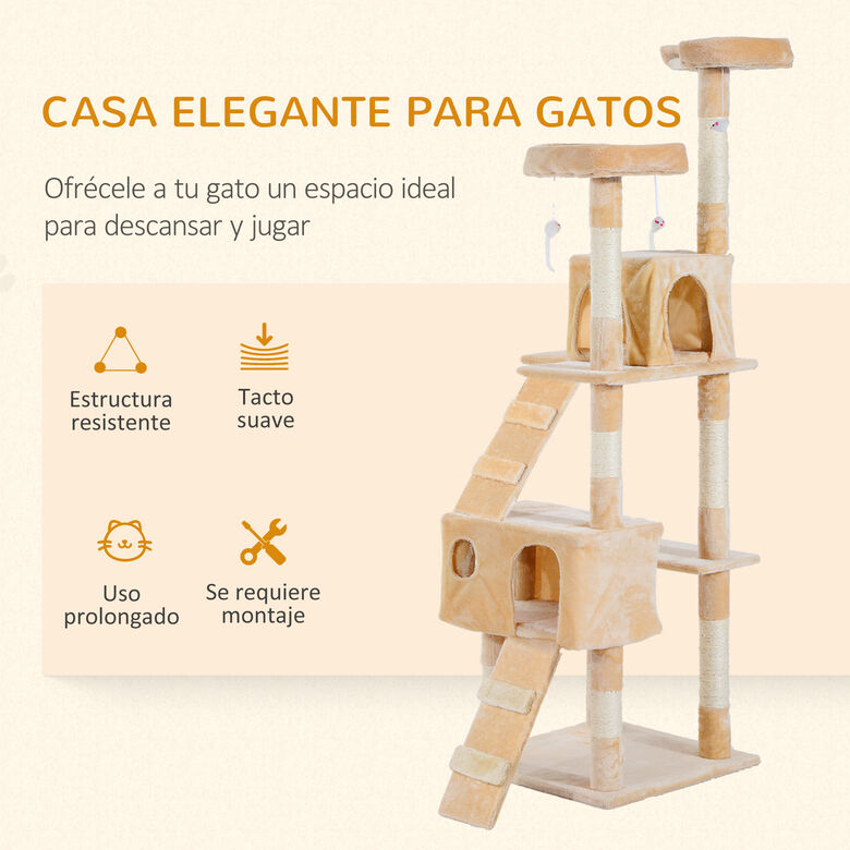 Rascador PawHut árbol centro de actividades color Beige thumbnail