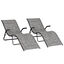 Outsunny Conjunto de 2 Tumbonas Plegables Tumbonas de Jardín con Reposabrazos Reposapiés y Respaldo Carga 160 kg para Terraza Playa Camping Exterior 170x62x68 cm Gris, , large indicador imagen numero 1