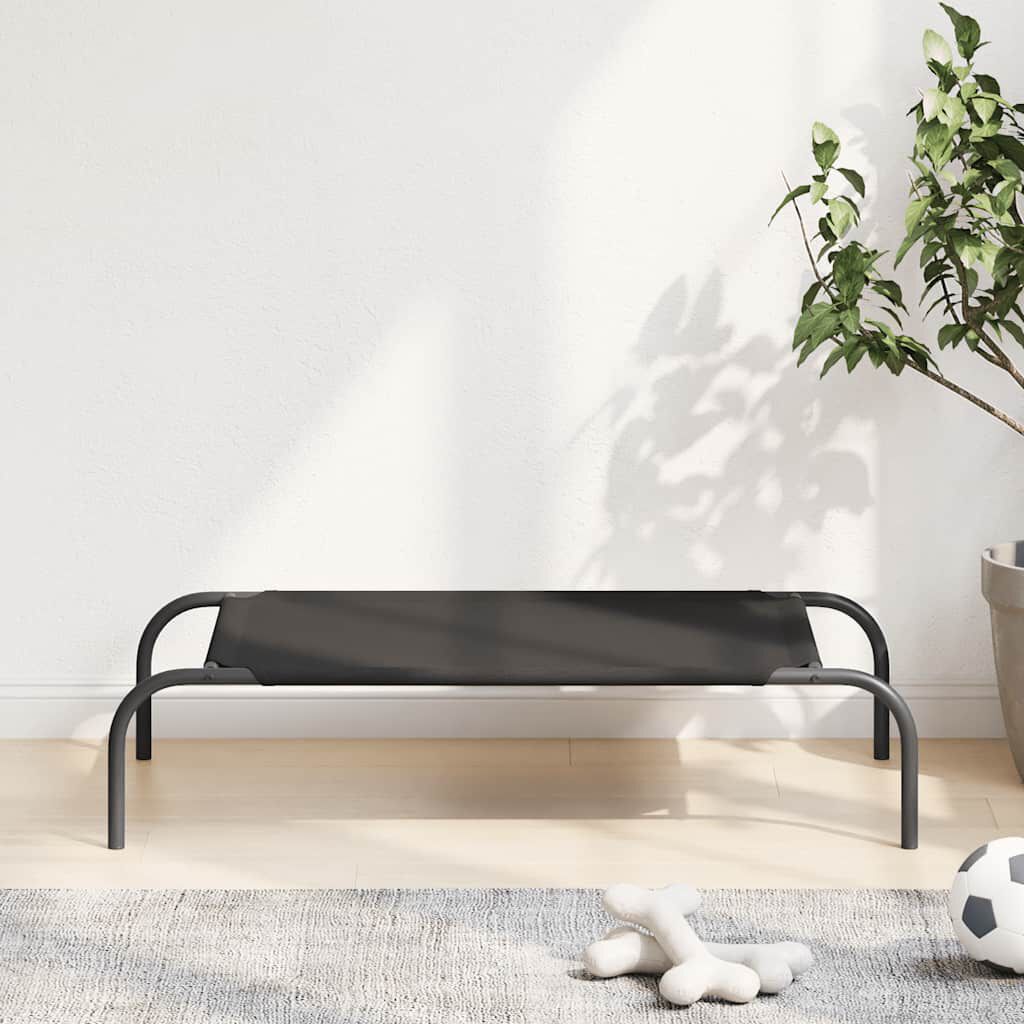 vidaXL Cama elevada para perros negra tela Oxford y acero, , large Imagen numero 7