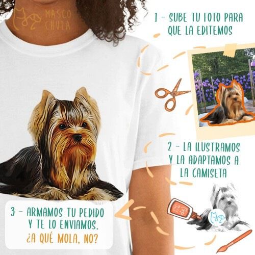 Mascochula camiseta mujer personalizada con tu mascota gris oscuro thumbnail
