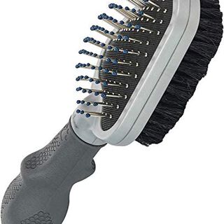 FURminator Cepillo dual para perros y gatos, que asea y da acabado al pelaje