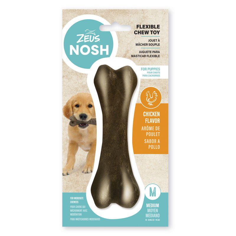 Juguete mordedor para cachorro Zeus Nosh Flexible, Hueso, Pollo , 11cm, , large Imagen numero 2