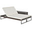 Outsunny Conjunto de 2 Tumbonas de Jard&iacute;n con Cojines Acolchados Rat&aacute;n con Mesa Auxiliar para Piscina o Terraza Carga 160 kg 195x60x86 cm Acero Marr&oacute;n, , large indicador imagen numero 1