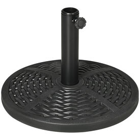 Outsunny Base de Sombrilla Negra Redonda con relleno de cemento