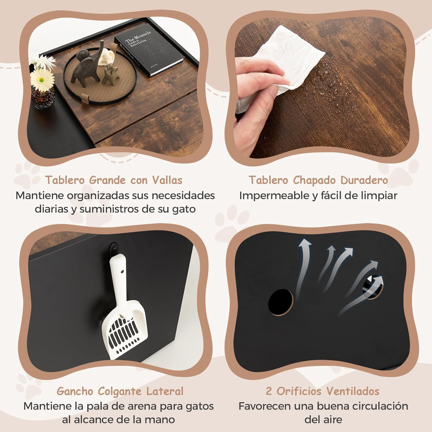 COSTWAY Caja de Arena para Gatos con Cajón Extraíble y Puerta Abatible para gatos thumbnail