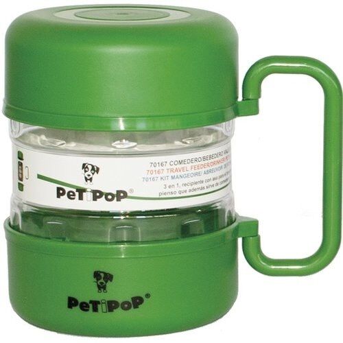 Comedero/Bebedero de viaje Verde para perros, , large Imagen numero 1