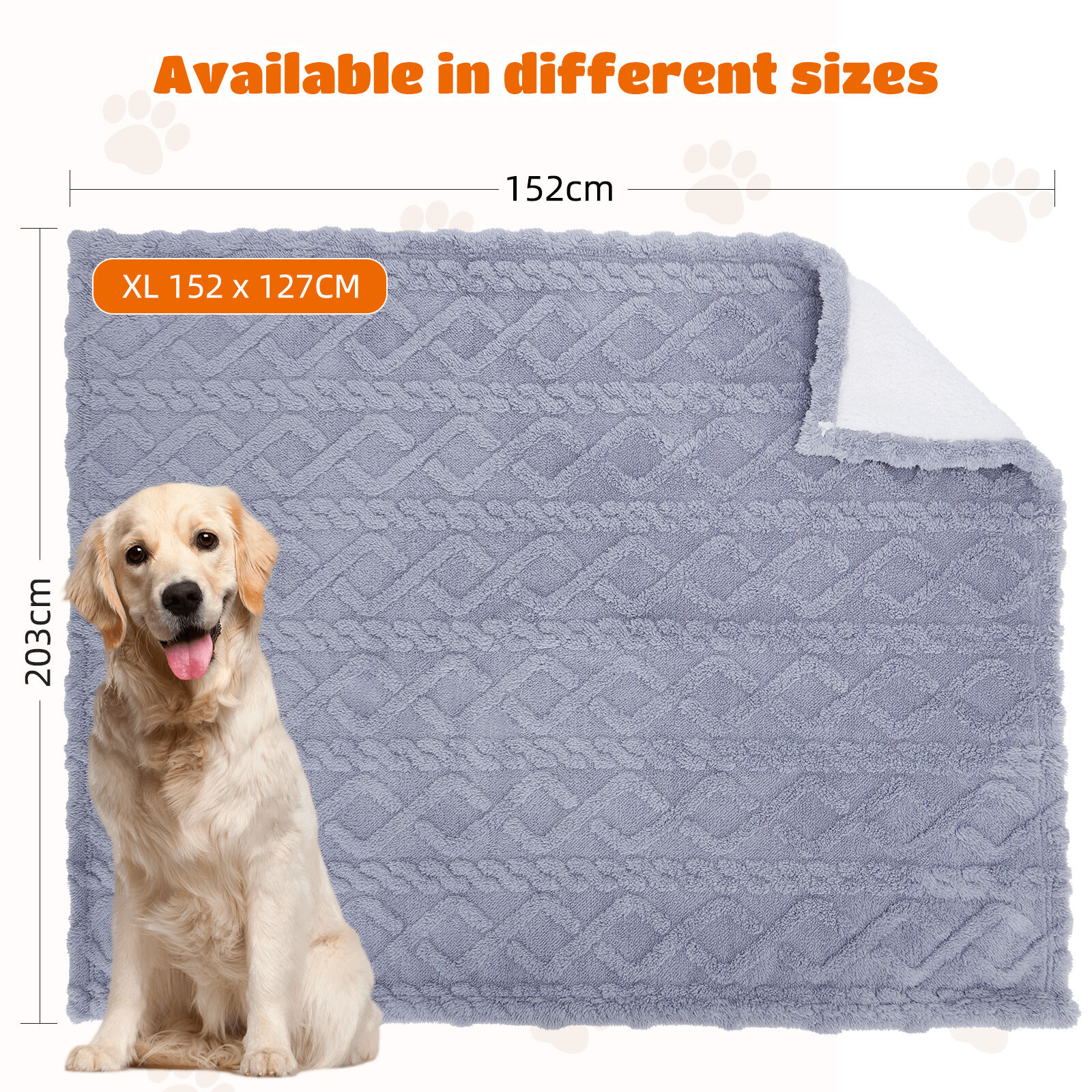 Nobleza Manta Impermeable Reversible Azul Claro para Perros thumbnail