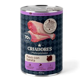 Criadores Monoproteico Pavo y Batatas lata para perros