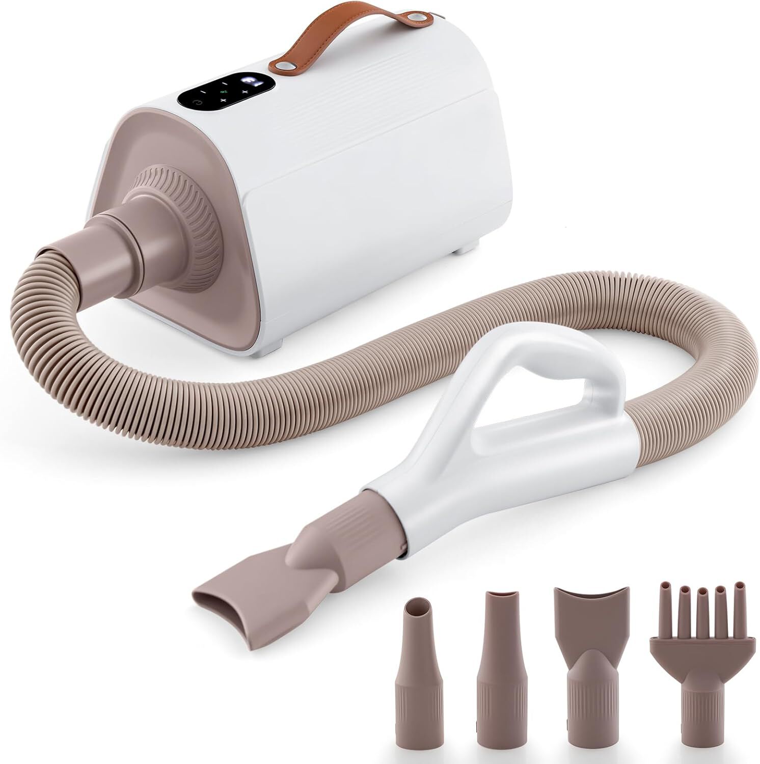 COSTWAY Secador Para Perros y Gatos 1700W, Temperatura y Flujo de Aire Ajustables, Secador Para Mascotas de Lones Negativos, 4 Boquillas, Pantalla Inteligente LED, , large Imagen numero 1