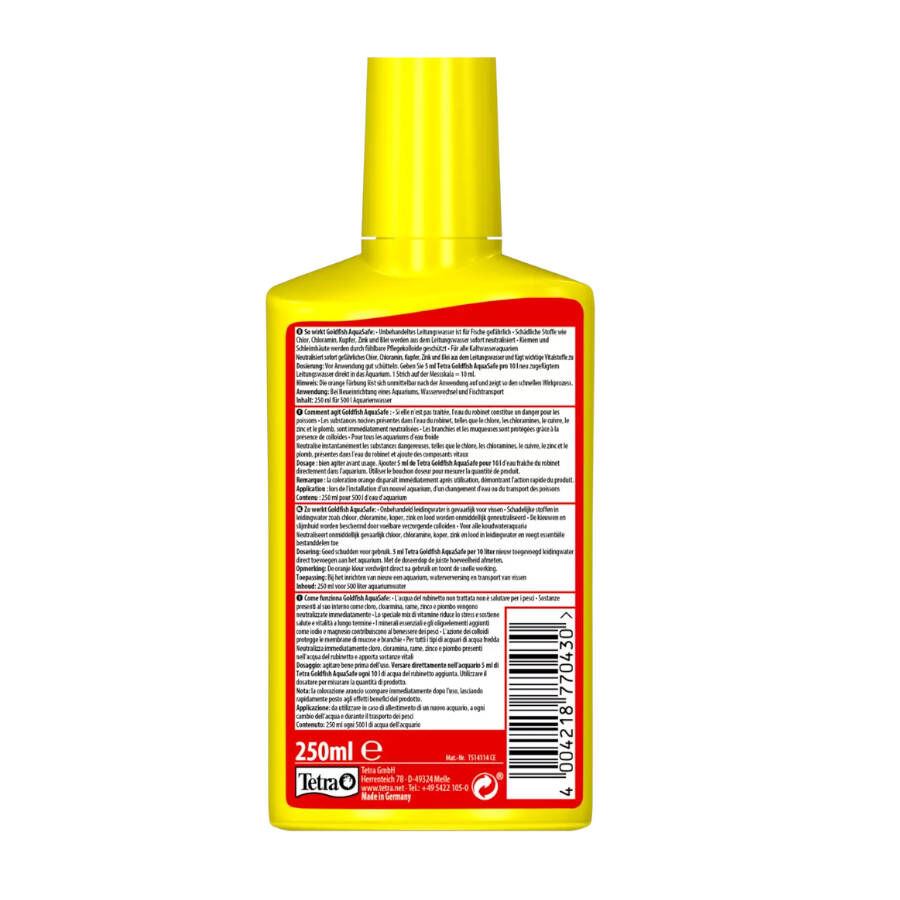 Tetra Goldfish AquaSafe Acondicionador de Agua para acuarios thumbnail