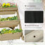 Outsunny Jardinera de Escalera de 3 Niveles Maceteros de Madera Jardinera Vertical con Tela no Tejida y Orificios de Drenaje Huerto Urbano para Plantas Macetas Flores Jardín 71x61x77 cm Natural, , large indicador imagen numero 5