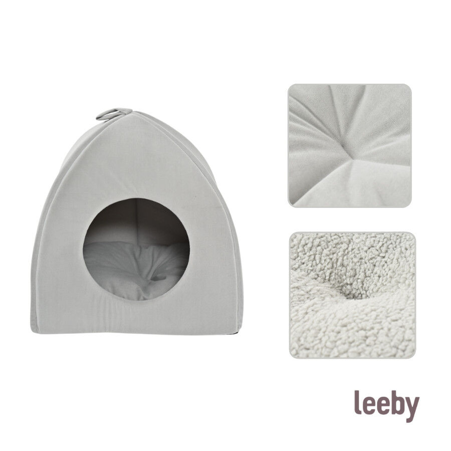 Leeby Cama Iglu Gris para gatos, , large Imagen numero 6
