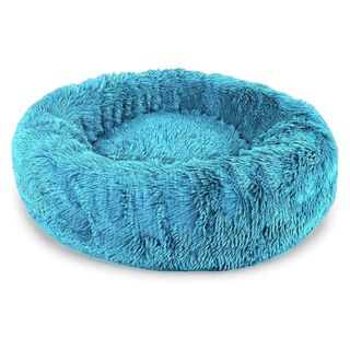 EL ÁTICO PETS Cama de pelo turquesa para perros y gatos