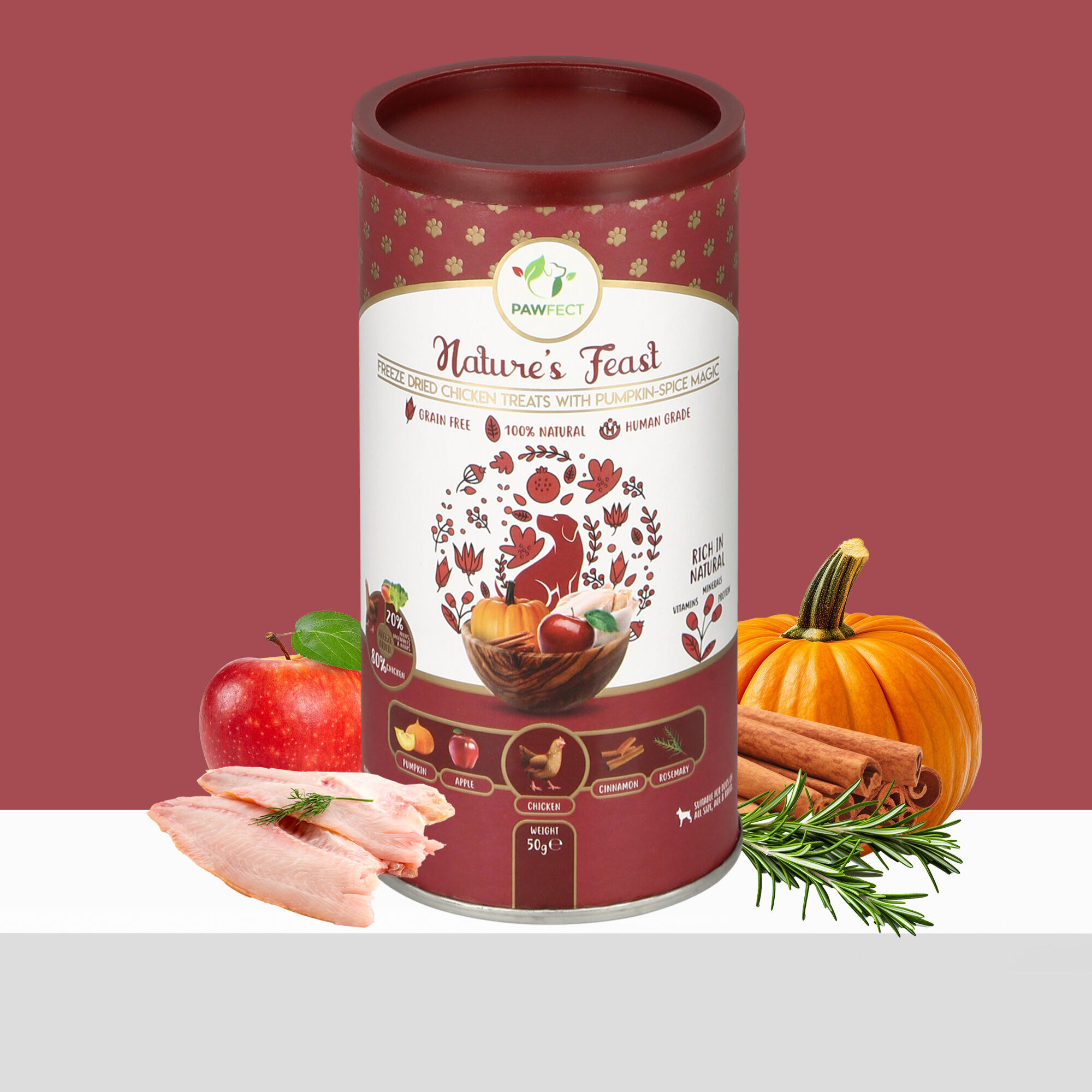 Golosinas liofilizadas para perros: pollo con especias de calabaza (50 g/1,76 oz), , large Imagen numero 4