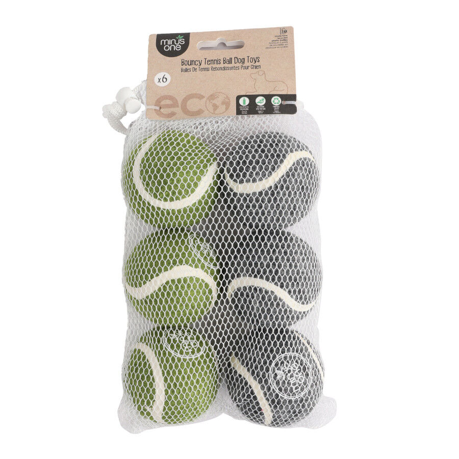 Minus One Bouncy Tennis Ball Pack de 6 pelotas de tenis para perros, , large Imagen numero 1