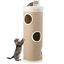 COSTWAY Barril Rascador de 4 Niveles, Poste rascador para Gatos para M&uacute;ltiples Gatos con Cama de Percha Removible, Tablero Rascador de Sisal, Estera de Bamb&uacute; para Gato de Interior (De Yute), , large indicador imagen numero 1