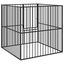 vidaXL Corralito para perros con 4 paneles acero galvanizado negro, , large indicador imagen numero 1