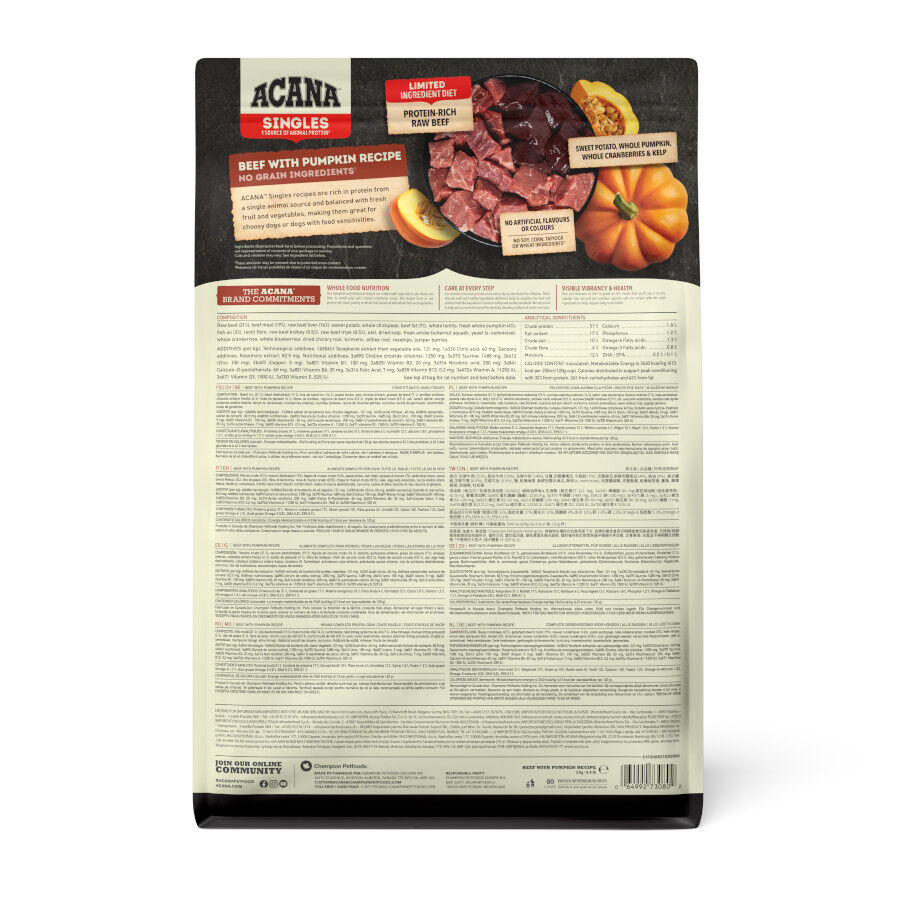 2 kg Acana Singles Ternera con Calabaza pienso para perros, , large Imagen numero 2