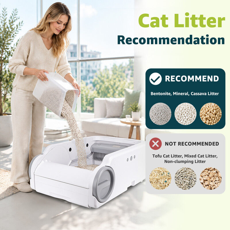 Nobleza Arenero Autom&aacute;tico Gatos Autolimpiable Abierto Smart, Caja de Arena Inteligente con App y Sensor Infrarrojo Antiatrapamiento, Gran Capacidad para Varios Gatos, Inodoro El&eacute;ctrico Silencioso, , large Imagen numero 4