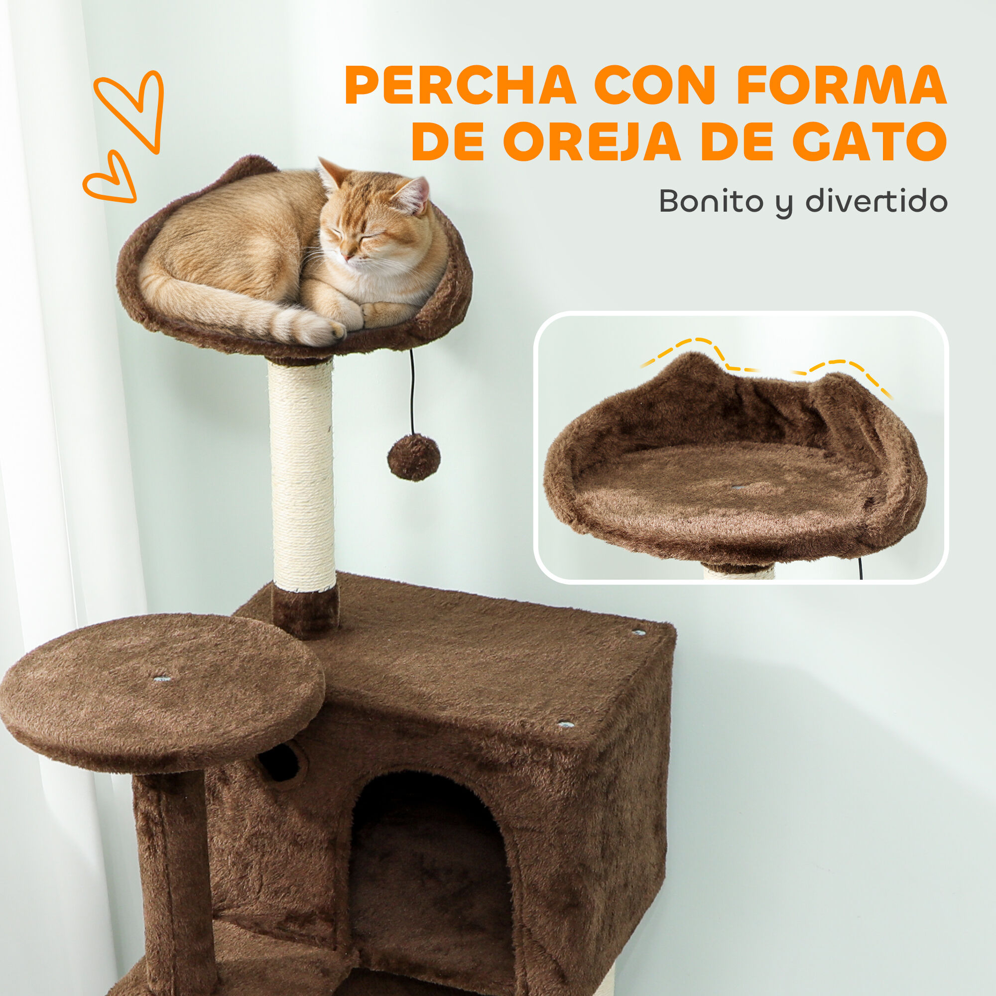 PawHut &Aacute;rbol para Gatos Marr&oacute;n, , large Imagen numero 5