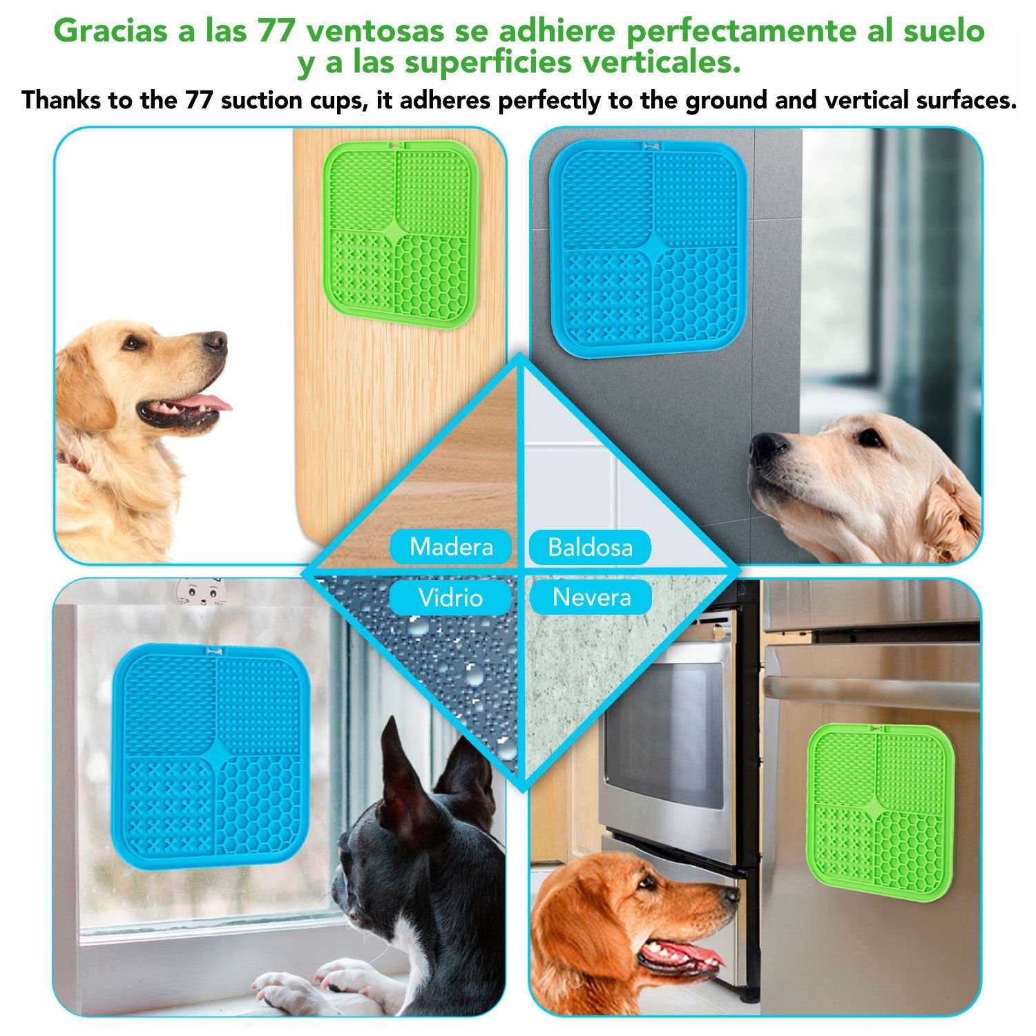 Arquivet Alfombrilla verde para lamer y espátula para perros thumbnail