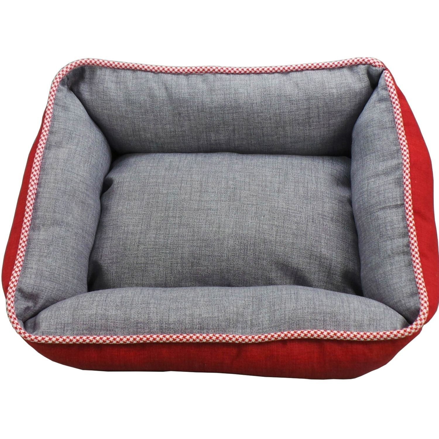 Cama Cuna Cuadrada Bicolor Reversible T3 60x50  Rojo/Gris, , large Imagen numero 4