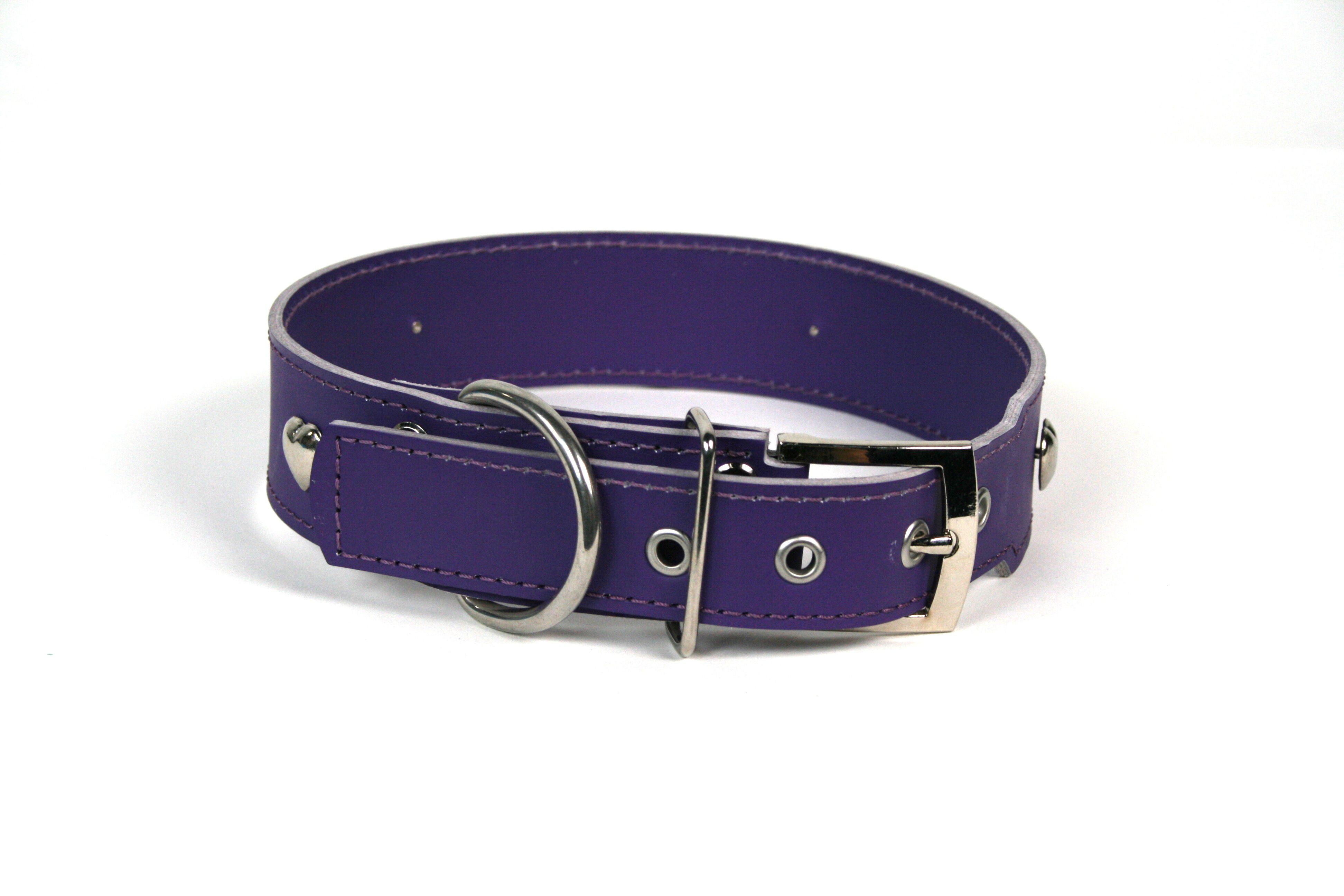 COLLAR DE PIEL LILA CON  CORAZON, , large Imagen numero 2