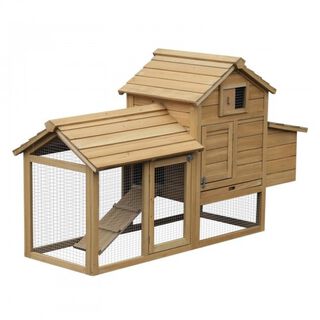 Gallinero PawHut  para jardín con zona exterior e interior de madera