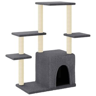 vidaXL Rascador Postes de sisal Gris Oscuro 97 cm para gatos