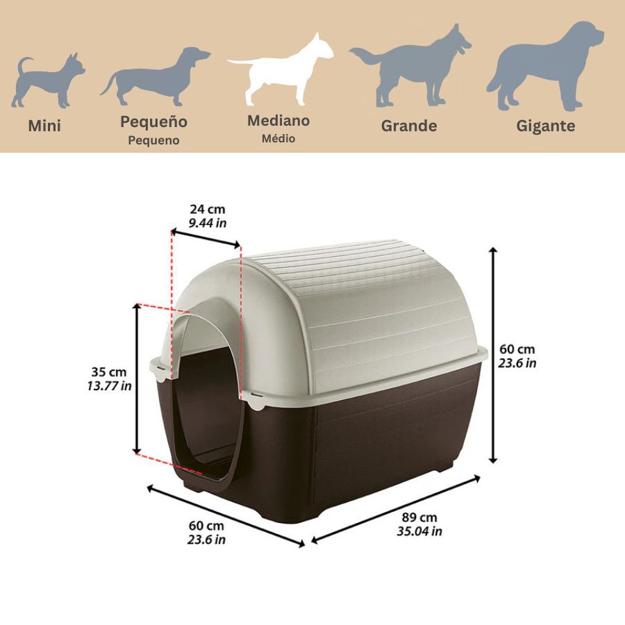 Ferplast Kenny Caseta de Pl&aacute;stico Marr&oacute;n para perros, , large Imagen numero 3