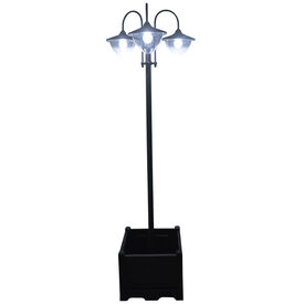 Outsunny Farol Solar Negro para exterior 60x55x189 cm