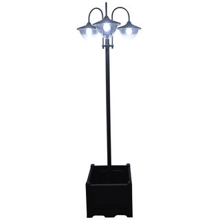 Outsunny Farol Solar Negro para exterior 60x55x189 cm