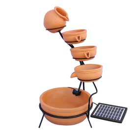 Monstershop Fuente De Agua Bebedero Con Energía Solar Terracota para gatos
